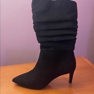 Alfani Black Slouchy Mid-Calf Pointed Toe Heel Boots